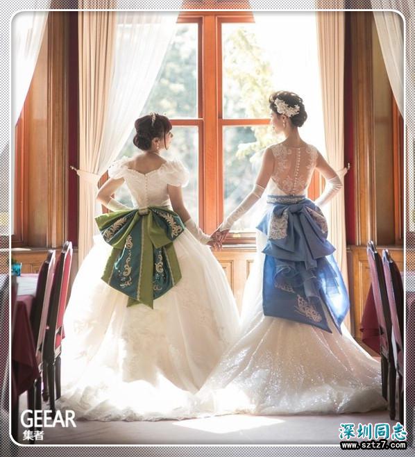 女同志恋人自制梦幻迪士尼婚纱,有如童话故事的婚礼! 女同志恋人自制梦幻迪士尼婚纱,有如童话故事的婚礼!