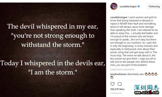 超模卡拉称曾险遭哈维强吻 还要求她当面接吻同性 超模卡拉称曾险遭哈维强吻 还要求她当面接吻同性