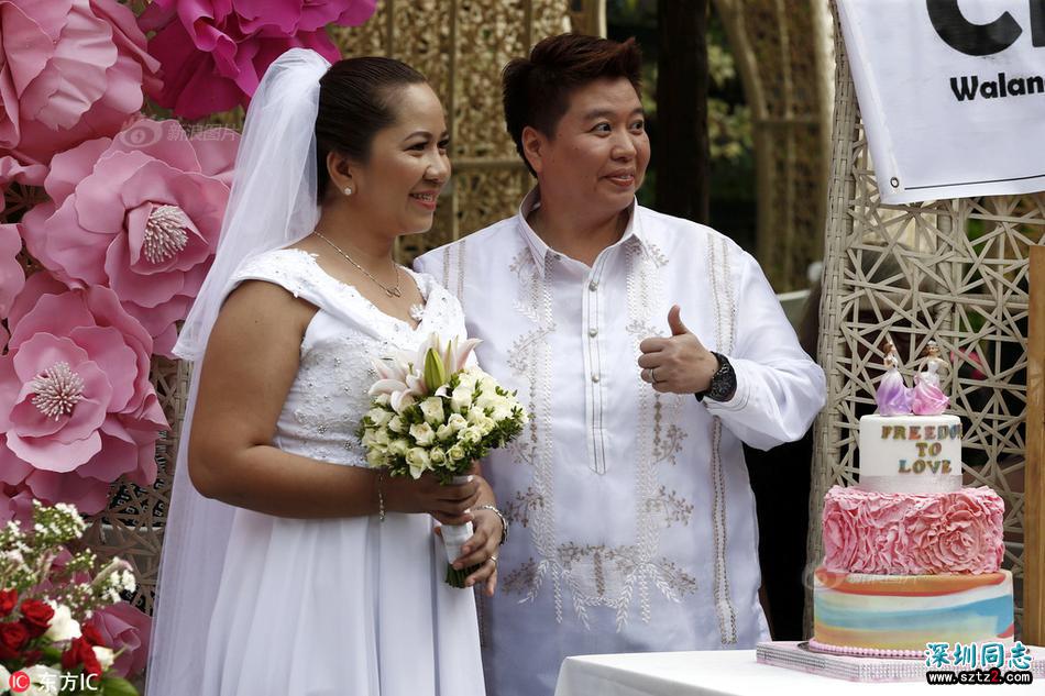 菲律宾教堂为9对同性恋新人举行集体婚礼 菲律宾教堂为9对同性恋新人举行集体婚礼