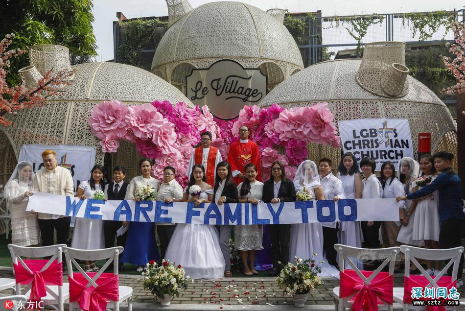 菲律宾教堂为9对同性恋新人举行集体婚礼 菲律宾教堂为9对同性恋新人举行集体婚礼