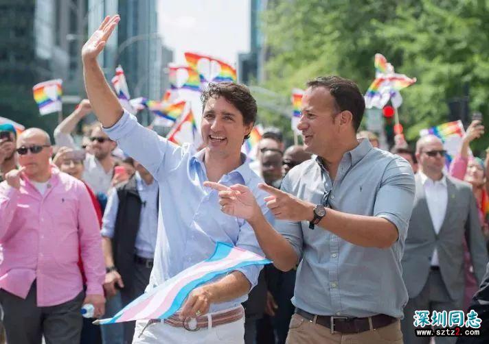 加拿大总理特鲁多参加今天蒙特利尔的同性恋大游行 加拿大总理特鲁多参加今天蒙特利尔的同性恋大游行