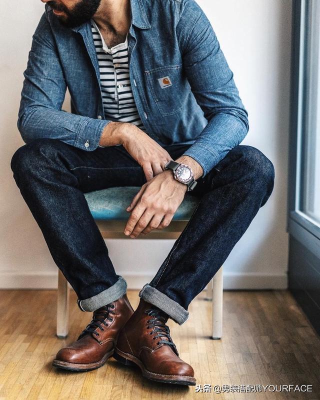 格子衬衫+牛仔裤+工装鞋+复古袜子,这样的工装搭配百看不厌 格子衬衫+牛仔裤+工装鞋+复古袜子,这样的工装搭配百看不厌